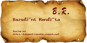 Bazsánt Renáta névjegykártya